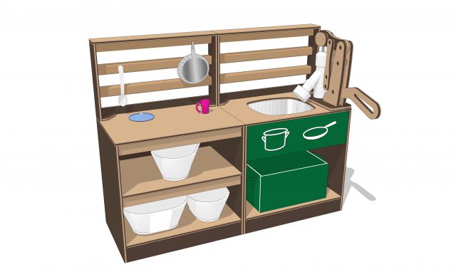 Our most popular Mud Kitchen set includes the Stainless Steel Sink with our famous Recirculating Pump & Reservoir.