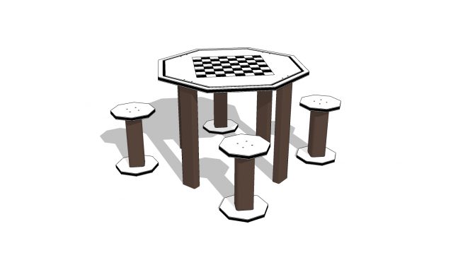 Octagon Game Table with 4 Seats