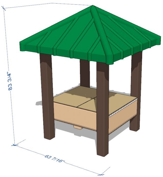 Sand Hut with Casa Grande Roof 24"