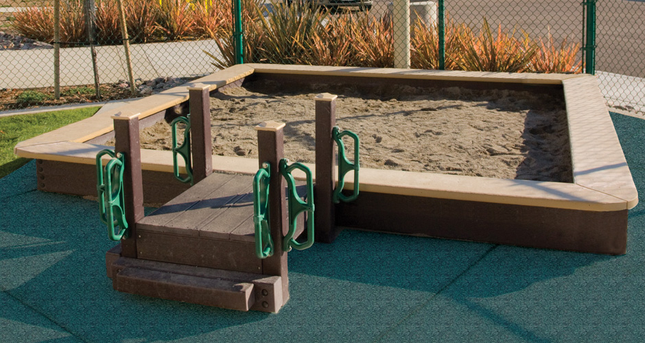 Recycled Plastic Sandbox (ADA Transfer Deck) | Nature of Early Play | Playground Equipment