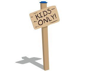 Kids Only Plank Sign