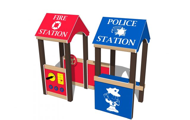 Fire Police Station Combo Playhouse