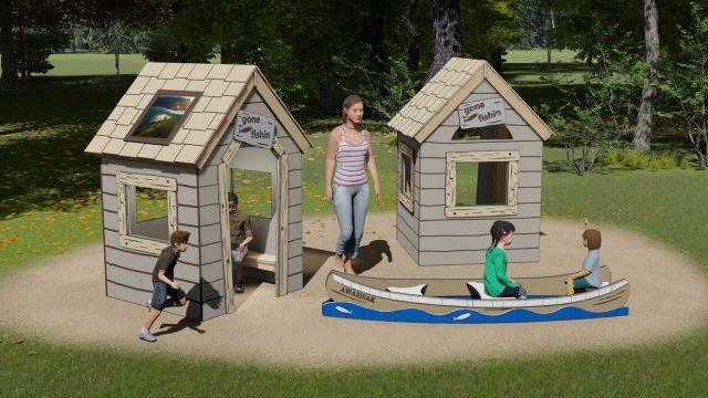 Gone Fishin Cabin and Canoe Playground